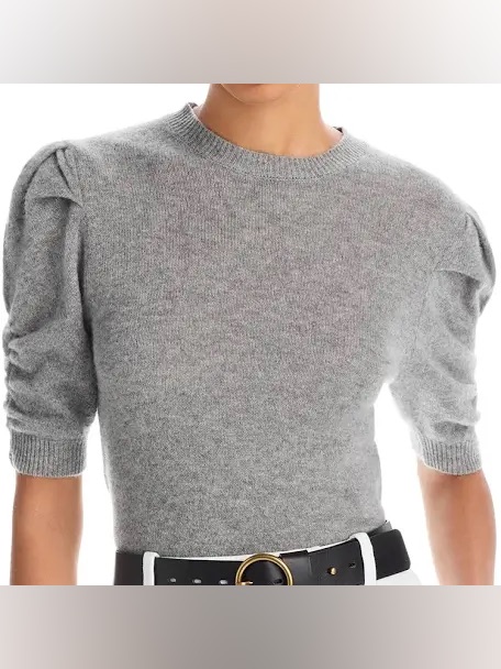 Frame Crewneck Short-Sleeve Sweater